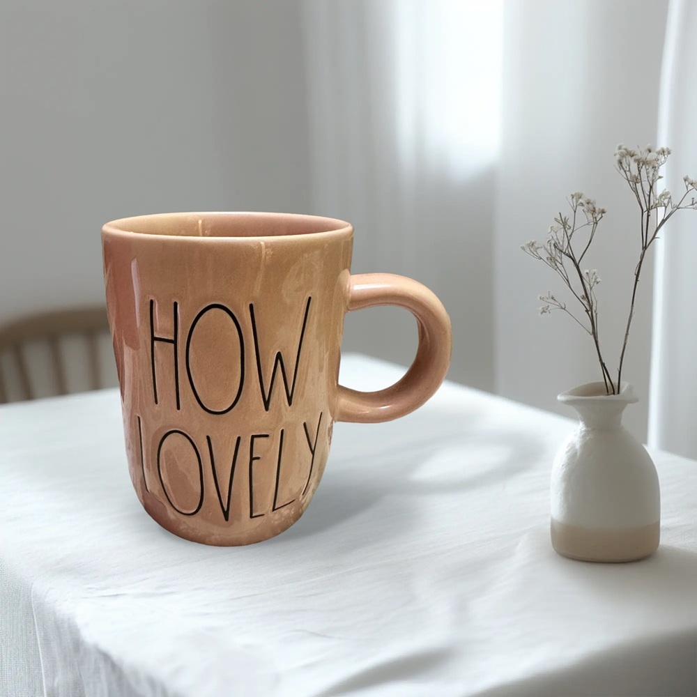 Rae Dunn Pink light  Ceramic Mug HOW LOVELY